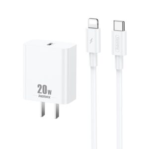 REMAX RP-U5 Extreme 2 Series 20W PD Charger + 1m USB-C / Type-C to 8 Pin Fast Charge Data Cable Set, CN Plug, EU Plug, US Plug