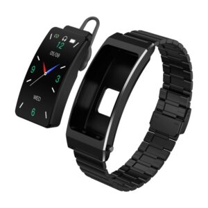 K13S 1.14 inch TFT Screen Slub Steel Strap Smart Calling Bracelet Supports Sleep Management/Blood Oxygen Monitoring, Slub Steel Strap