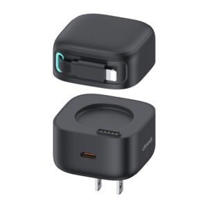 USAMS US-CC210 SMF Series PD35W 8 Pin + Type-C Dual Port GaN Fast Charger, US Plug