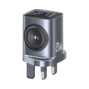 USAMS T67 20W USB and USB-C / Type-C GaN Fast Charger, EU Plug, US Plug, UK Plug
