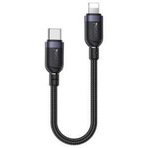 Yesido CA187 27W Type-C to 8 Pin Aluminum Alloy Data Cable, Length: 0.3m, 0.3m