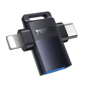 Yesido GS35 2 in 1 USB 3.0 Female to Type-C/8 Pin Male Charging Adapter, GS35