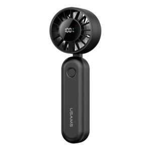 USAMS ZB352 Digital Display Folding Handheld Mini Fan, ZB352 (Black), ZB352 (Beige)