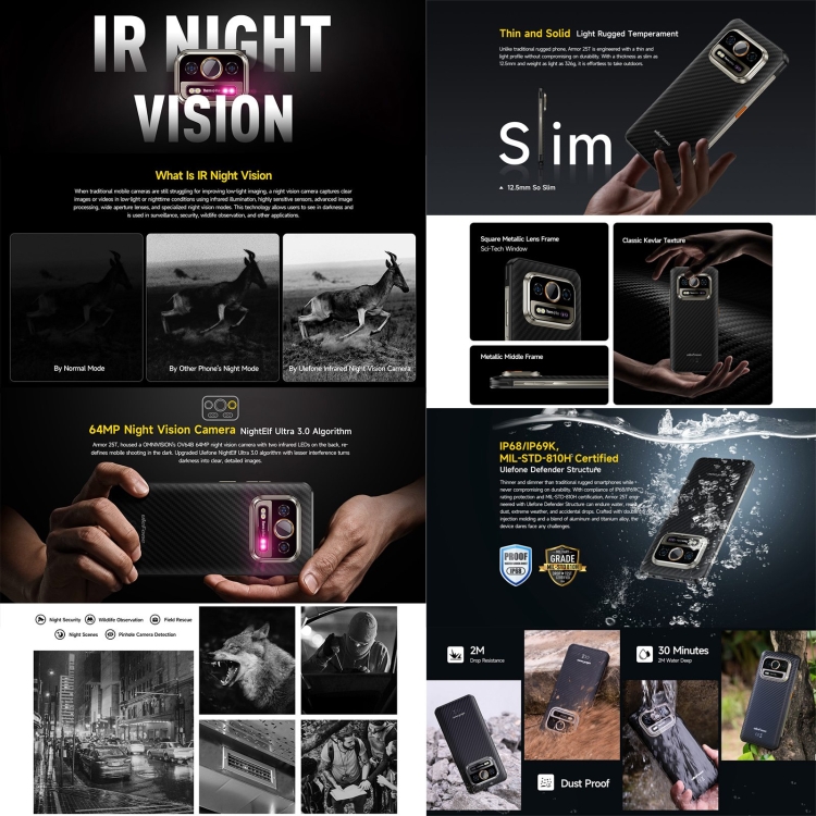 Ulefone Armor 25T Rugged Phone, 6GB+256GB, Thermal Imaging, 6.78 inch Android 14 MediaTek Helio G99 Octa Core, Network: 4G, NFC, OTG, Armor 25T - Image 6