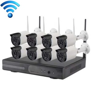 8CH HD 720P 1.0 Mega Pixel 2.4GHz WiFi IP Bullet Camera + NVR Kit