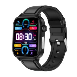 ET570 1.96 inch Color Screen Smart Watch Leather Strap, Support Bluetooth Call / ECG