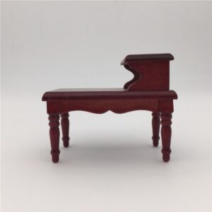 1:12 Dollhouse Toy Wooden Mini Vintage Mahogany Color Tea Table, Tea Table