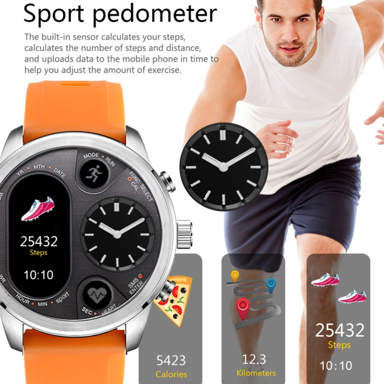 T3 Dual Display Smart Watch For Men IP68 Waterproof Fitness Bracelet 15 Days Standby Business Smartwatch Activity Tracker, Black, Gray, Blue, Orange, Dark Brown - Image 2
