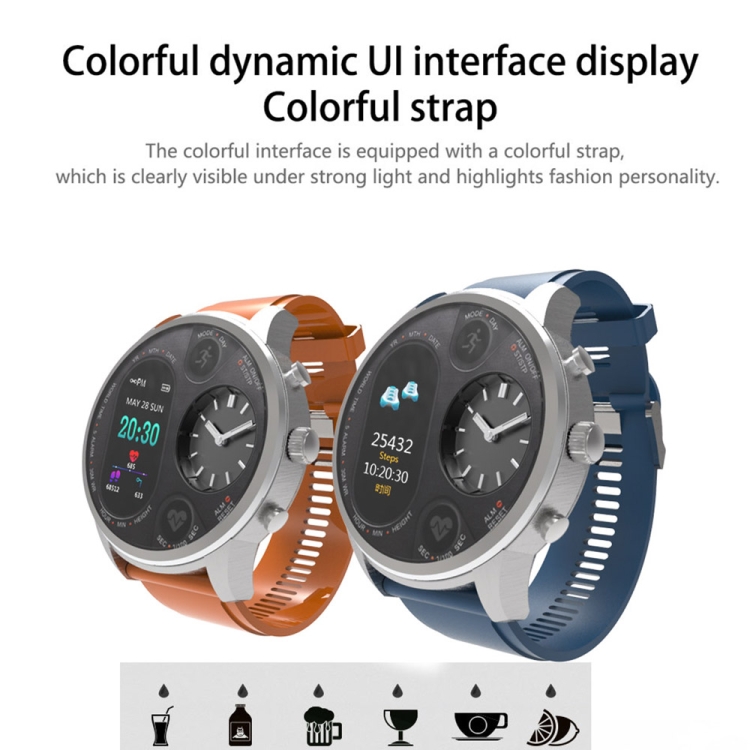 T3 Dual Display Smart Watch For Men IP68 Waterproof Fitness Bracelet 15 Days Standby Business Smartwatch Activity Tracker, Black, Gray, Blue, Orange, Dark Brown - Image 5