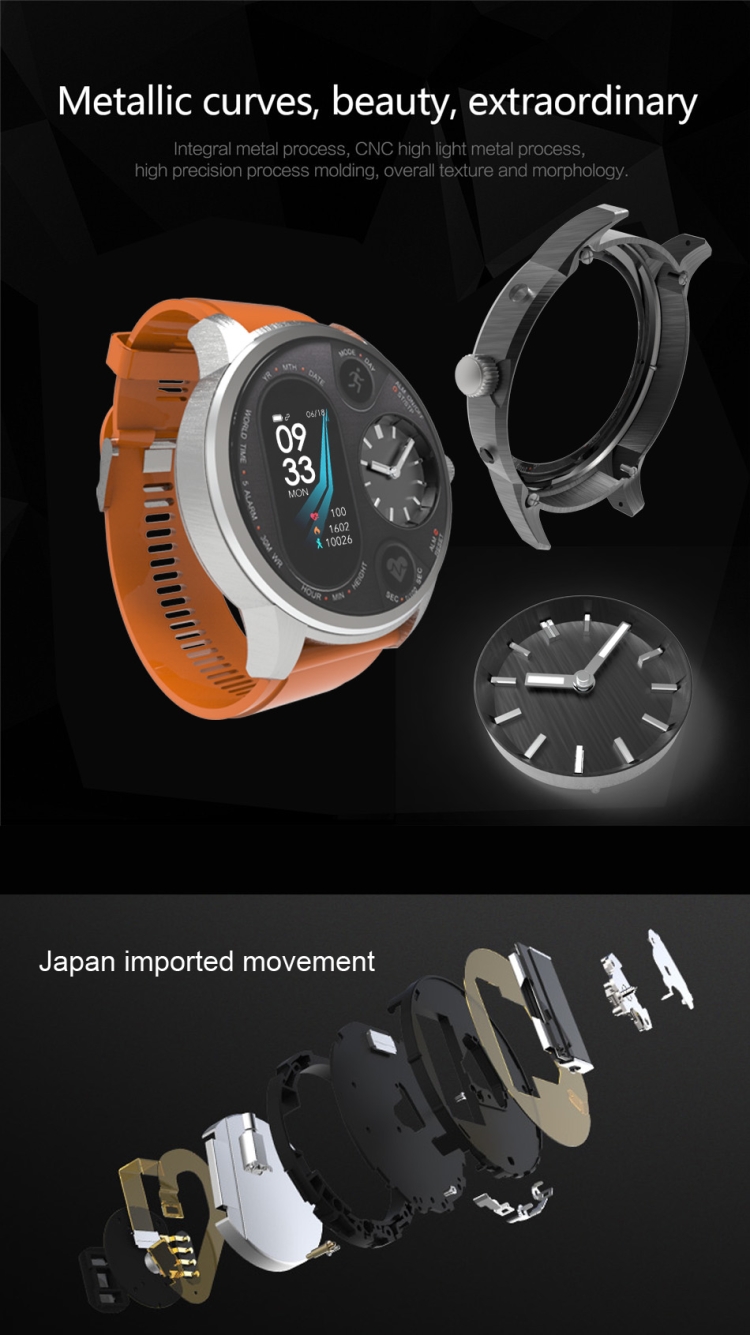 T3 Dual Display Smart Watch For Men IP68 Waterproof Fitness Bracelet 15 Days Standby Business Smartwatch Activity Tracker, Black, Gray, Blue, Orange, Dark Brown - Image 8