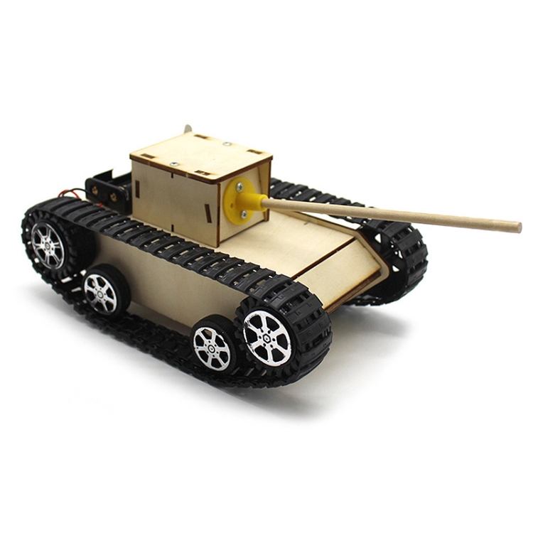 Wooden Electric Simulation Crawler Tank DIY Toy Assembly Model,Spec:, No. 1 Single Motor Basic Edition, No. 1 Single Motor Remote Control Edition, No. 2 Dual Motor Remote Control Edition, No. 3 Dual Motor Remote Control Edition...