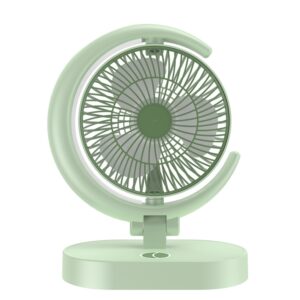LF-002 Mini USB Rechargeable Light Desktop Fan Rotatable Night Light Silent Fan