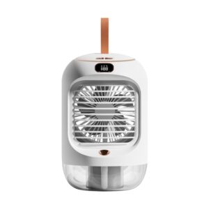 RD22 Rotating Humidification Fan Warm Light Atmosphere Light Automatic Shaking Head with Digital Display Air Cooler