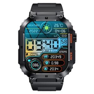 K57 Pro 1.96 Inch Bluetooth Call Music Weather Display Waterproof Smart Watch, Black, Orange, Black Leather, Silver Leather, Black Steel, Silver Steel, Black Three-beads, Silver Three-beads, Black Bamboo, Silver Bamboo