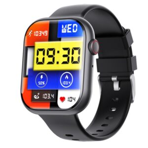 F70 2.1 Inch Screen Smart Watch With Blood Sugar/Blood Oxygen Monitoring /SOS Alarm/100+ Sports Modes, Black Silicone, Black Pink, Black Gray, Black 3-bead Steel, Black Milan, Black Leather, Black Brown Leather, Black Bamboo, Black SIlver 3-bead