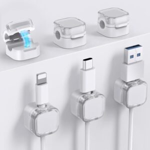 AhaStyle WG159 6pcs Magnetic Desktop Storage Cable Organizer Plastic Cable Clip