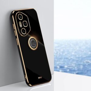XINLI Straight Edge 6D Electroplate TPU Phone Case with Ring Holder, For Honor 300 Pro, For Honor 300, For Honor Magic7 Pro, For Honor X60 Pro, For Honor 100 Pro, For Honor 100