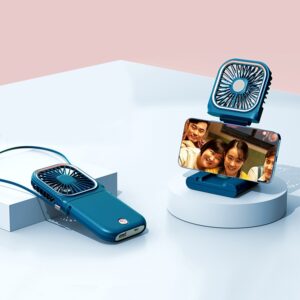 F30 Electroplating Handheld Fan Portable Desktop Folding Mute USB Hanging Neck Fan, Upgraded Version, F30 (Blue), F30 (White), F30 (Pink), F30 (Green)