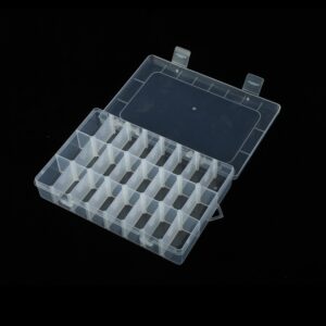 Plastic Removable Grid 24 Slots Box Organizer Storage Container for Jewelry Earring
