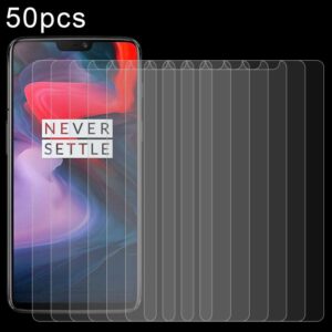 50 PCS 0.26mm 9H 2.5D Tempered Glass Film for OnePlus 6, No Retail Package