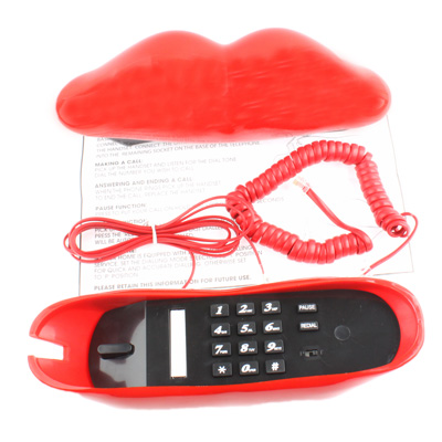 Sexy Red Hot lips Shape Wire Corded Telephone(Red) - Image 5