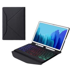 B500S Diamond Texture Triangle Back Holder Splittable Bluetooth Keyboard Leather Tablet Case with Backlight for Samsung Galaxy Tab A7 10.4 2020, B500S