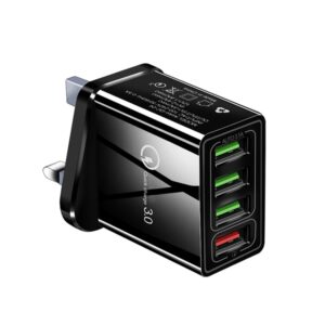30W QC 3.0 USB + 3 USB 2.0 Ports Mobile Phone Tablet PC Universal Quick Charger Travel Charger, UK Plug, UK Plug