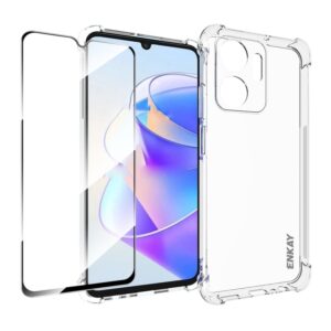 ENKAY Hat-Prince Transparent TPU Shockproof Phone Case with Glass Film, For Honor X7A 4G Global, For Honor X8A 4G Global