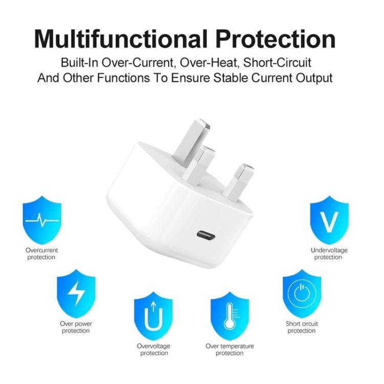 A3365 PD40W USB-C / Type-C Charger with Type-C to Type-C Data Cable, UK Plug, UK Plug + 1m Type-C Cable, UK Plug + 2m Type-C Cable - Image 5
