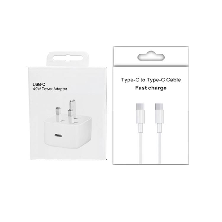 A3365 PD40W USB-C / Type-C Charger with Type-C to Type-C Data Cable, UK Plug, UK Plug + 1m Type-C Cable, UK Plug + 2m Type-C Cable - Image 6