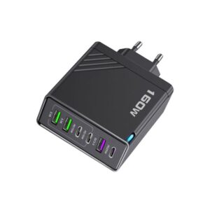 160W Type-C x 3, USB x 3 Multi Port Quick Charger for Tablets / Phones, EU Plug, EU Plug