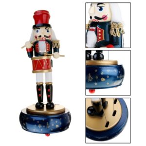 Retro Wooden Nutcracker Drummer Music Box for Gift Vintage Home Decoration