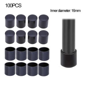 100 PCS Plastic Chair Feet Protectors Black Anti-skid Furniture Legs Table Base Cap Floor Protector Cover, 16mm, 19mm, 22mm, 25mm
