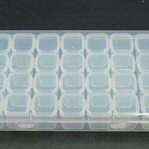 28 Slots Manicure Tool Storage Box Dustproof Independent Compartment Mini Drill Box Jewelry Box PP Pill Box