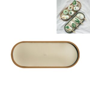 Desktop Shallow Storage Tray Sundries Tray Jewelry Display Tray, , Oval (Warm Brown), , Triangle (Warm Brown), , Round (Warm Brown), , Oval (Dark Green), , Triangle (Dark Green), , Round (Dark Green), , Oval (Green Lotus), , Triangle (Green Lotus)...
