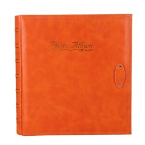 6 inch 500 Sheets Interstitial PP Album PU Leather Retro Bronzing Cover Photo Album, Red, Yellow, Blue, Black, Beige, Orange, Dark Red