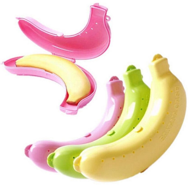 2 PCS Cute 3 Colors Fruit Banana Protector Box Lunch Container Storage Box for Kids - Image 2