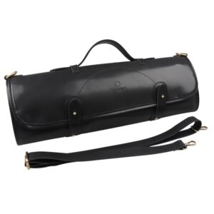 WESSLECO Chef Knife Storage Bag Portable Roll Knife Storage Bag, Portable Roll Black, WESSLECO Brown
