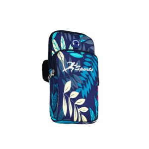 2 PCS B026 Running Mobile Phone Arm Bag Sports Yoga Mobile Phone Bag, Specification:, Small (Leaves Blue), Large (Leaves Blue), Small (Leaves Orange), Large (Leaves Orange)