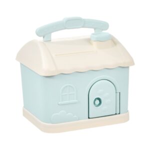 Children Cartoon Desired Storage Piggy Bank, Small House Blue, Small House Pink