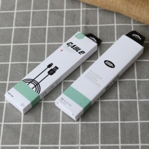 50 PCS Data Cable Packaging Carton Mobile Phone Charging Cable Storage Box, White, Black, Blue, Yellow