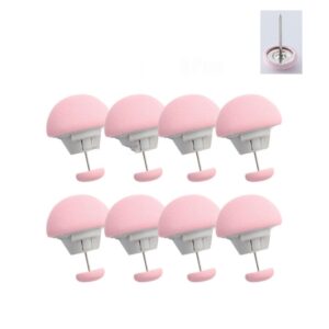 8 PCS Non-marking One-touch Unlocking Mushroom-shaped Quilt Fixer, Pink+Cloth Needle, Gray+Cloth Needle, Blue+Cloth Needle, White+Cloth Needle, Light Pink+Gum Needle, Light Blue+Glue Needle, White+Glue Needle