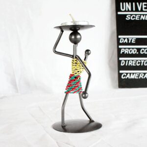Retro Wrought Iron Man-shaped Candlestick Ornament Restaurant Table Decoration Props, 20, 21, 22, 23, 26, 27