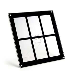 Six Palace Grid Color 3 Inch Three-Dimensional Magnet Photo Frame For Polaroids, Black, White, Fantasy, Mirror
