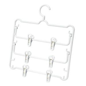 Plastic Anti-Slip 3-Layer Pants Hanger With Clips Non-Mark Hanger For Skirts, Pants, Towels & Socks