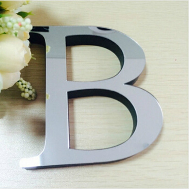 2 PCS Home Decoration Creative Personality English Letters Acrylic Mirror 3D DIY Wall Stickers - Image 2