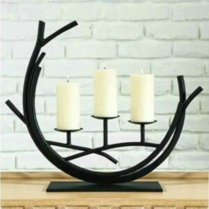 Romantic Vintage Wrought Iron Home Decoration Candle Holder Decoration, Black S, Black L